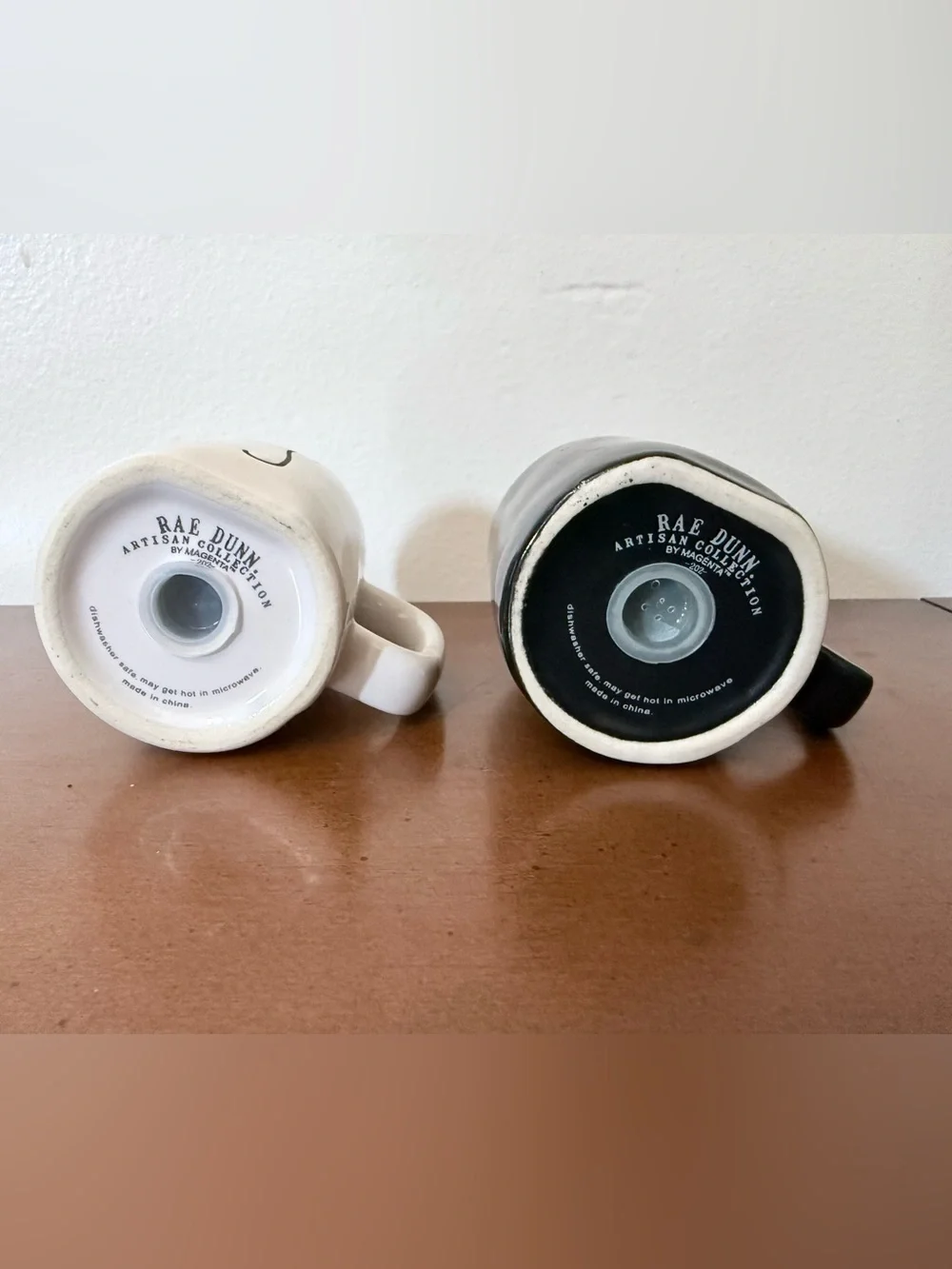 Rae Dunn Salt & Pepper Shaker Set Black White Country Farmhouse Ceramic